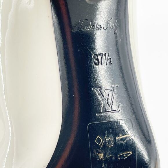 Louis Vuitton White Patent Leather Madeleine Ankle Sock Boot Logo size IT 37.5 - Picture 11 of 14